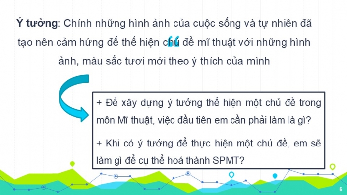 Giáo án PPT Mĩ thuật 6 kết nối Bài 2: Xây dựng ý tưởng trong sáng tác theo chủ đề