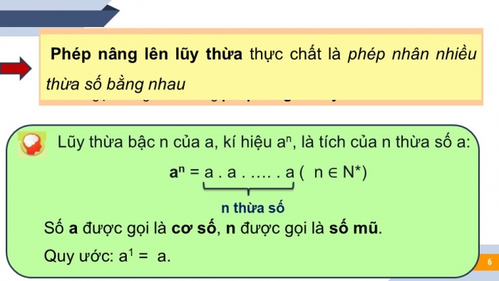 Giáo án PPT Toán 6 cánh diều Bài 5: Phép tính luỹ thừa với số mũ tự nhiên