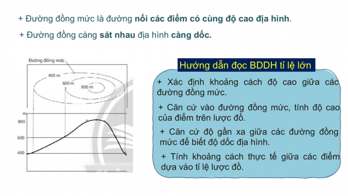 Giáo án PPT Địa lí 6 chân trời Bài 11: Thực hành đọc lược đồ địa hình tỉ lệ lớn và lát cắt địa hình đơn giản