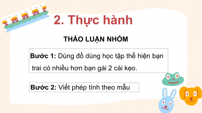 Giáo án PPT Toán 2 chân trời bài Nhiều hơn hay ít hơn bao nhiêu