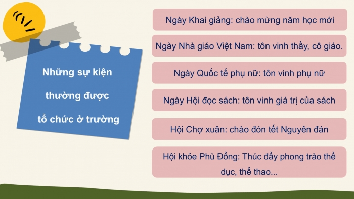 Giáo án PPT Tự nhiên và Xã hội 2 cánh diều Bài 5: Một số sự kiện ở trường học