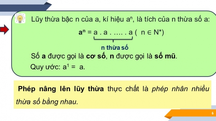 Giáo án PPT Toán 6 chân trời Bài 4: Luỹ thừa với số mũ tự nhiên