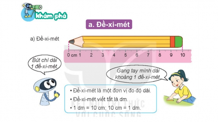 Giáo án PPT Toán 2 kết nối Bài 55: Đề-xi-mét. Mét. Ki-lô-mét