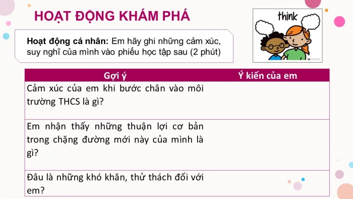 Giáo án PPT Ngữ văn 6 chân trời Bài mở đầu: Chia sẻ cảm nghĩ về môi trường Trung học cơ sở