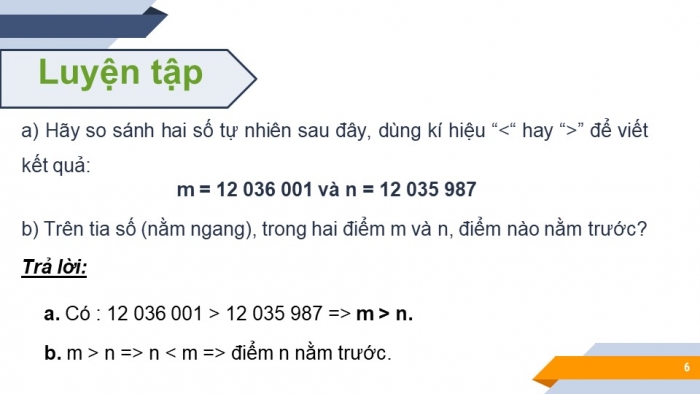 Giáo án PPT Toán 6 kết nối Bài 3: Thứ tự trong tập hợp các số tự nhiên