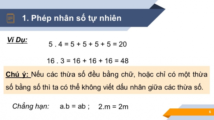 Giáo án PPT Toán 6 kết nối Bài 5: Phép nhân và phép chia số tự nhiên