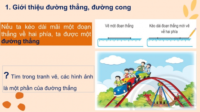 Giáo án PPT Toán 2 chân trời bài Đường thẳng – Đường cong