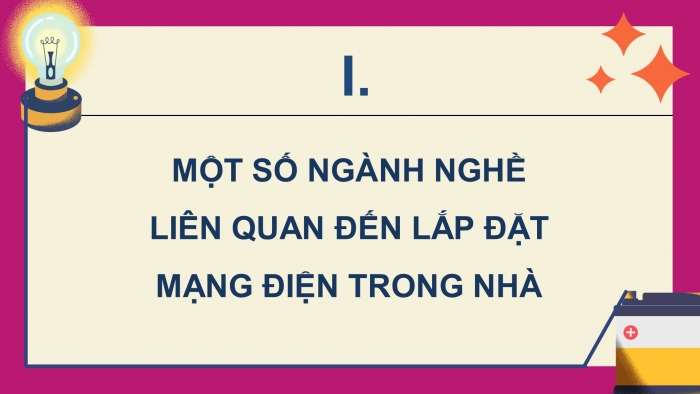 Giáo án điện tử Công nghệ 9 Lắp đặt mạng điện trong nhà Chân trời Chủ đề 7: Một số ngành nghề liên quan đến lắp đặt mạng điện trong nhà