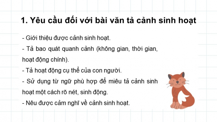 Giáo án PPT Ngữ văn 6 kết nối Bài 5: Viết bài văn tả cảnh sinh hoạt