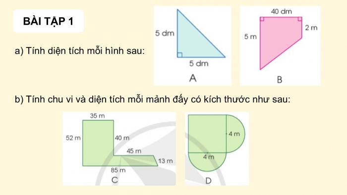 Giáo án điện tử Toán 5 cánh diều Bài 67: Luyện tập chung