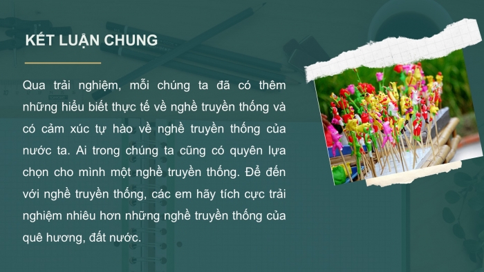 Giáo án PPT HĐTN 6 kết nối Tuần 32: Trải nghiệm nghề truyền thống (tiếp)