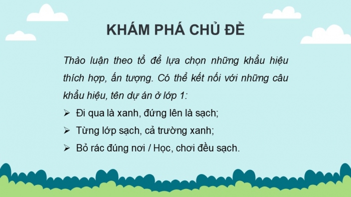 Giáo án PPT HĐTN 2 kết nối Tuần 31: Lớp học xanh