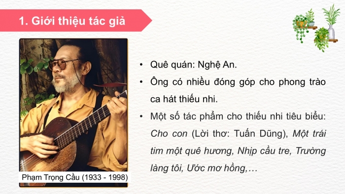 Giáo án điện tử Âm nhạc 5 cánh diều Tiết 23: Hát Cho con