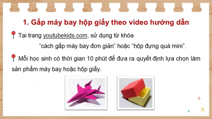 Giáo án điện tử Tin học 5 chân trời Bài 8B: Thực hành tạo sản phẩm thủ công theo video hướng dẫn