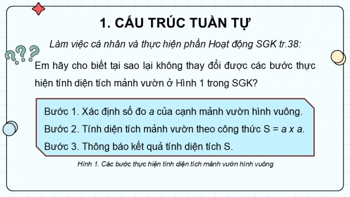 Giáo án điện tử Tin học 5 chân trời Bài 9: Cấu trúc tuần tự