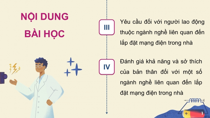 Giáo án điện tử Công nghệ 9 Lắp đặt mạng điện trong nhà Cánh diều Bài 7: Một số ngành nghề liên quan đến lắp đặt mạng điện trong nhà