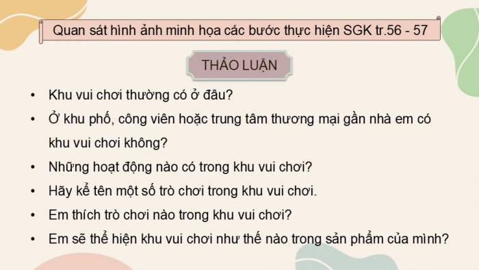 Giáo án điện tử Mĩ thuật 5 chân trời bản 2 Bài 13: Khu vui chơi