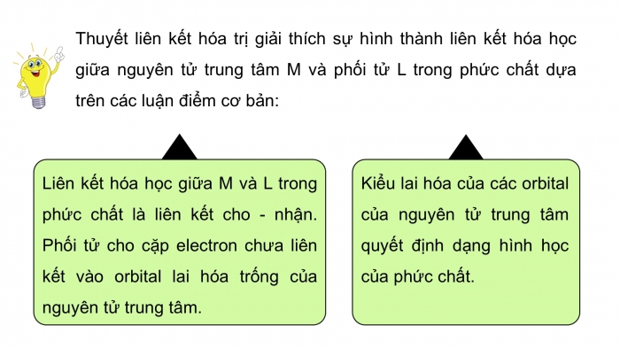 Giáo án điện tử chuyên đề Hoá học 12 kết nối Bài 8: Liên kết và cấu tạo của phức chất