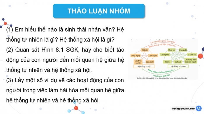 Giáo án điện tử chuyên đề Sinh học 12 kết nối Bài 8: Khái niệm và giá trị của sinh thái nhân văn trong phát triển bền vững