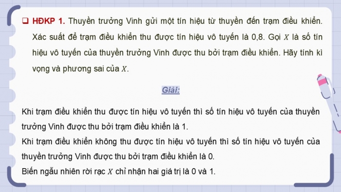 Giáo án điện tử chuyên đề Toán 12 chân trời Bài 2: Phân bố Bernoulli và phân bố nhị thức