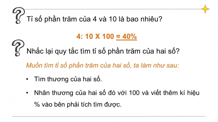 Giáo án PPT dạy thêm Toán 5 Kết nối bài 40: Tìm tỉ số phần trăm của hai số