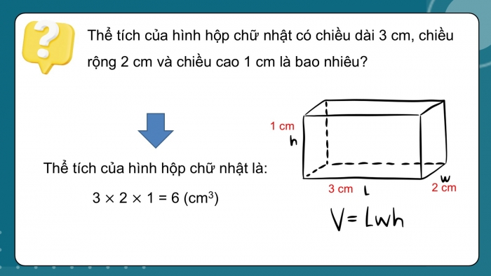 Giáo án PPT dạy thêm Toán 5 Kết nối bài 52: Thể tích của hình hộp chữ nhật