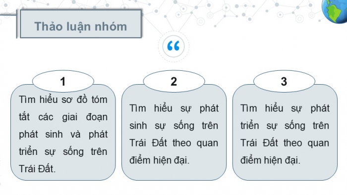 Giáo án điện tử KHTN 9 kết nối - Phân môn Sinh học Bài 51: Sự phát sinh và phát triển sự sống trên Trái Đất