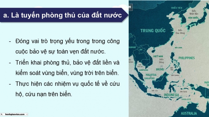 Giáo án điện tử Địa lí 9 kết nối Chủ đề chung 3: Bảo vệ chủ quyền, các quyền và lợi ích hợp pháp của Việt Nam ở Biển Đông (2) (P2)