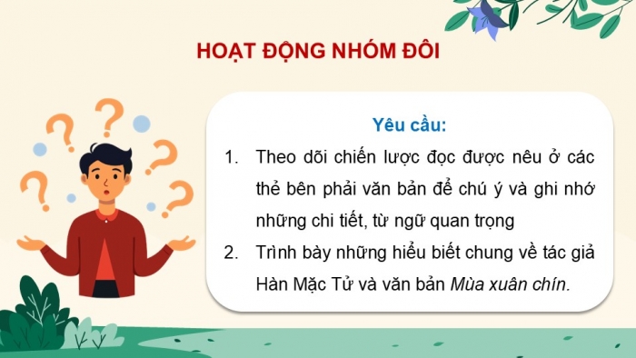 Giáo án điện tử Ngữ văn 9 chân trời Bài 10: Mùa xuân chín (Hàn Mặc Tử)