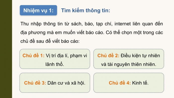 Giáo án điện tử Địa lí 12 kết nối Bài 35: Thực hành Tìm hiểu địa lí địa phương