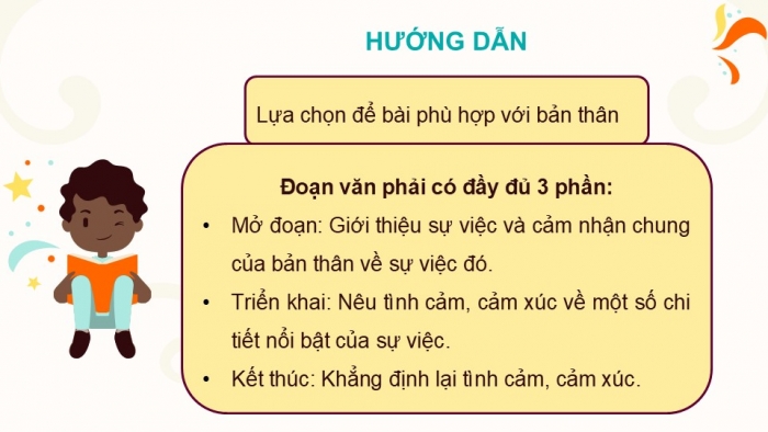 Giáo án điện tử Tiếng Việt 5 kết nối Bài 22: Luyện viết đoạn văn thể hiện tình cảm, cảm xúc về một sự việc