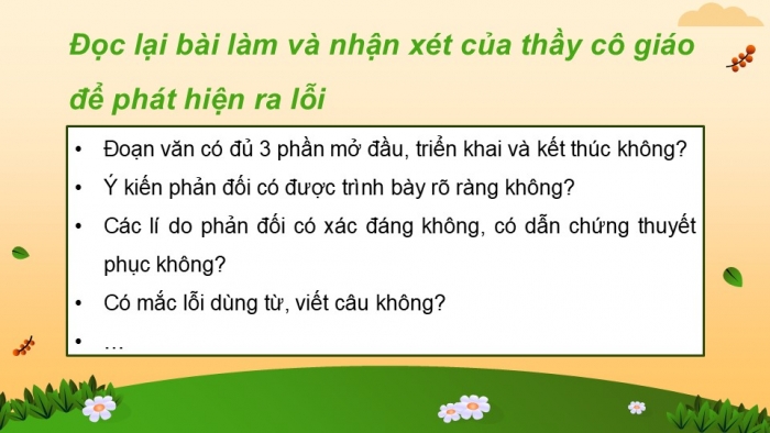 Giáo án điện tử Tiếng Việt 5 kết nối Bài 30: Đánh giá, chỉnh sửa đoạn văn nêu ý kiến phản đối một sự việc, hiện tượng