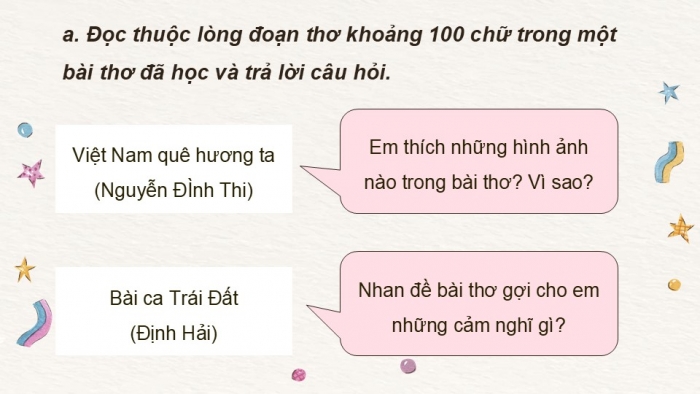 Giáo án điện tử Tiếng Việt 5 kết nối Bài Ôn tập và Đánh giá cuối năm học (Tiết 3 + 4)