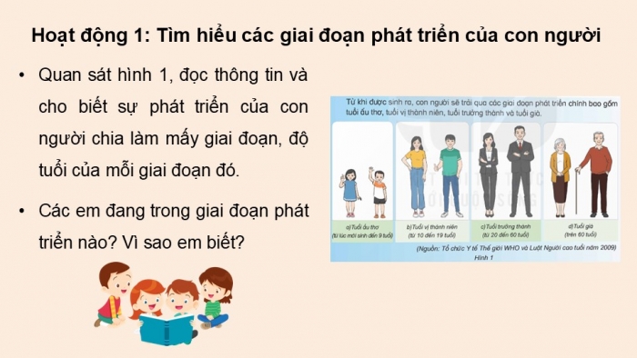 Giáo án điện tử Khoa học 5 kết nối Bài 23: Các giai đoạn phát triển chính của con người