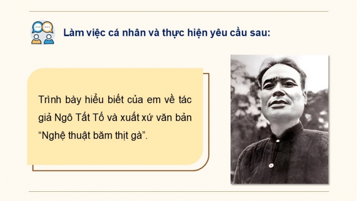 Giáo án PPT dạy thêm Ngữ văn 12 Kết nối bài 7: Nghệ thuật băm thịt gà (Trích Việc làng – Ngô Tất Tố)