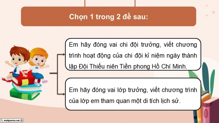 Giáo án điện tử Tiếng Việt 5 cánh diều Bài 17: Luyện tập viết chương trình hoạt động (Thực hành viết)