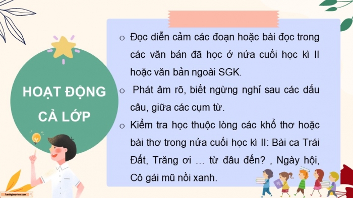 Giáo án điện tử Tiếng Việt 5 cánh diều Bài 19: Ôn tập cuối năm học (Tiết 8)