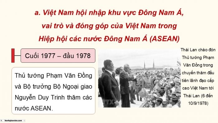 Giáo án điện tử chuyên đề Lịch sử 12 cánh diều CĐ 3 Phần II: Việt Nam hội nhập khu vực và quốc tế (Quá trình Việt Nam hội nhập khu vực và quốc tế) (1)