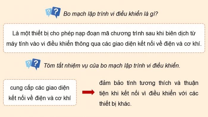 Giáo án điện tử Công nghệ 12 Điện - Điện tử Kết nối Bài 25: Bo mạch lập trình vi điều khiển