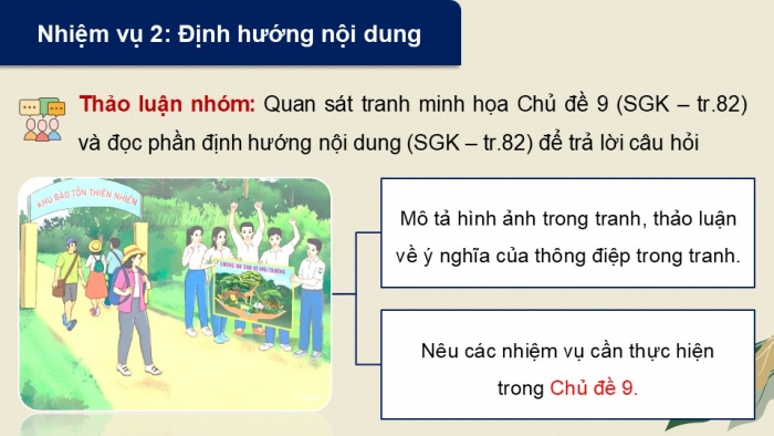 Giáo án điện tử Hoạt động trải nghiệm 12 chân trời bản 1 Chủ đề 9: Bảo vệ cảnh quan thiên nhiên, thế giới động vật và thực vật (P1)