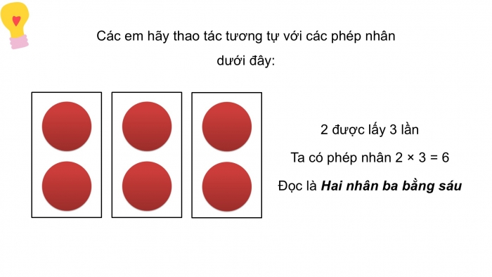 Giáo án PPT Toán 2 cánh diều bài Làm quen với phép nhân. Dấu nhân