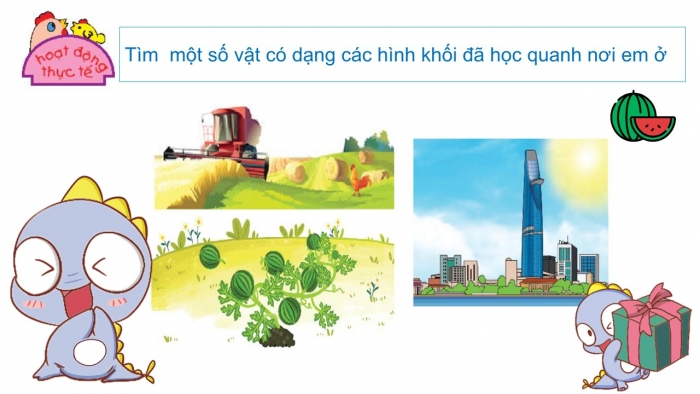 Giáo án PPT Toán 2 chân trời bài Thực hành và trải nghiệm: Dùng tay nhận biết các hình khối đã học