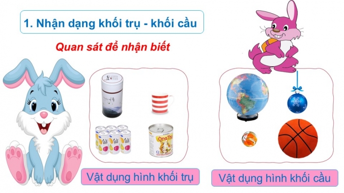 Giáo án PPT Toán 2 chân trời bài Khối trụ – Khối cầu