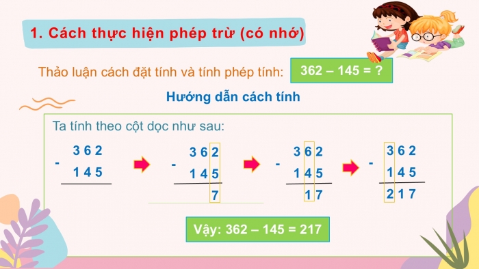 Giáo án PPT Toán 2 cánh diều bài Phép trừ (có nhớ) trong phạm vi 1000