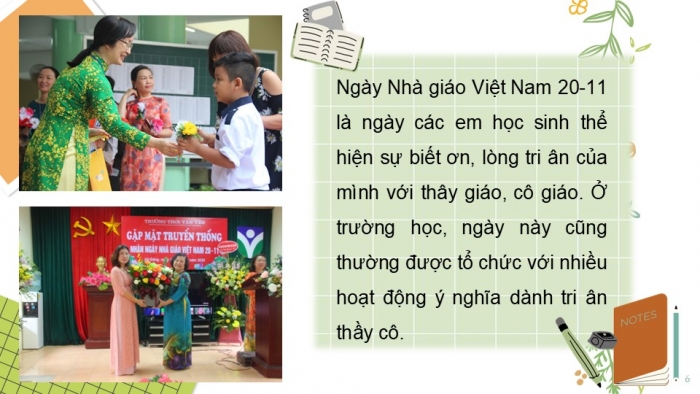 Giáo án PPT Tự nhiên và Xã hội 2 chân trời Bài 7: Ngày Nhà giáo Việt Nam