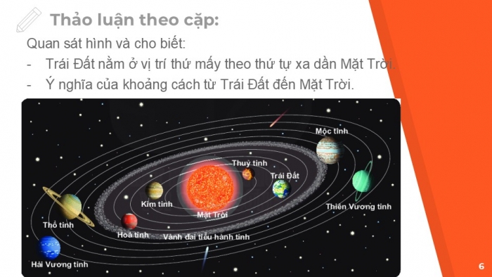 Giáo án PPT Địa lí 6 kết nối Bài 6: Trái Đất trong hệ Mặt Trời