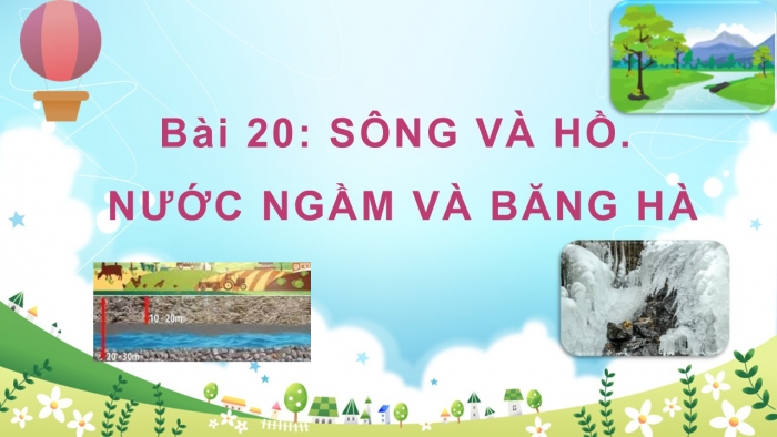 Giáo án PPT Địa lí 6 kết nối Bài 20: Sông và hồ. Nước ngầm và băng hà