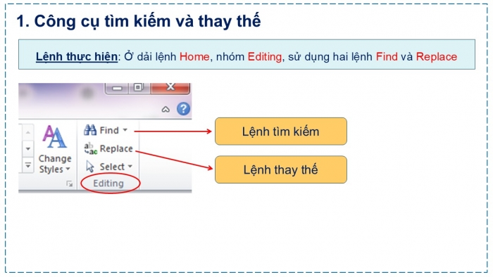 Giáo án PPT Tin học 6 cánh diều Bài 1: Tìm kiếm và thay thế trong soạn thảo văn bản