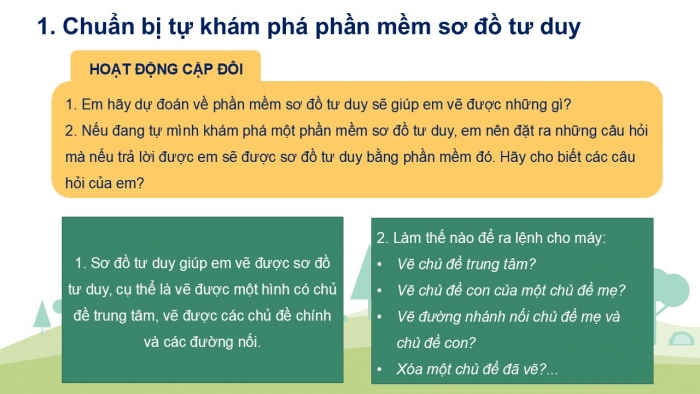 Giáo án PPT Tin học 6 cánh diều Bài 7: Thực hành khám phá phần mềm sơ đồ tư duy