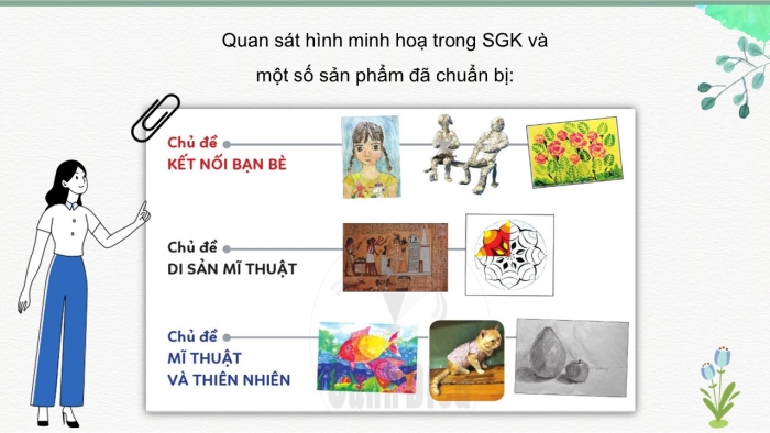 Giáo án PPT Mĩ thuật 6 cánh diều Bài 9: Ôn tập học kì I